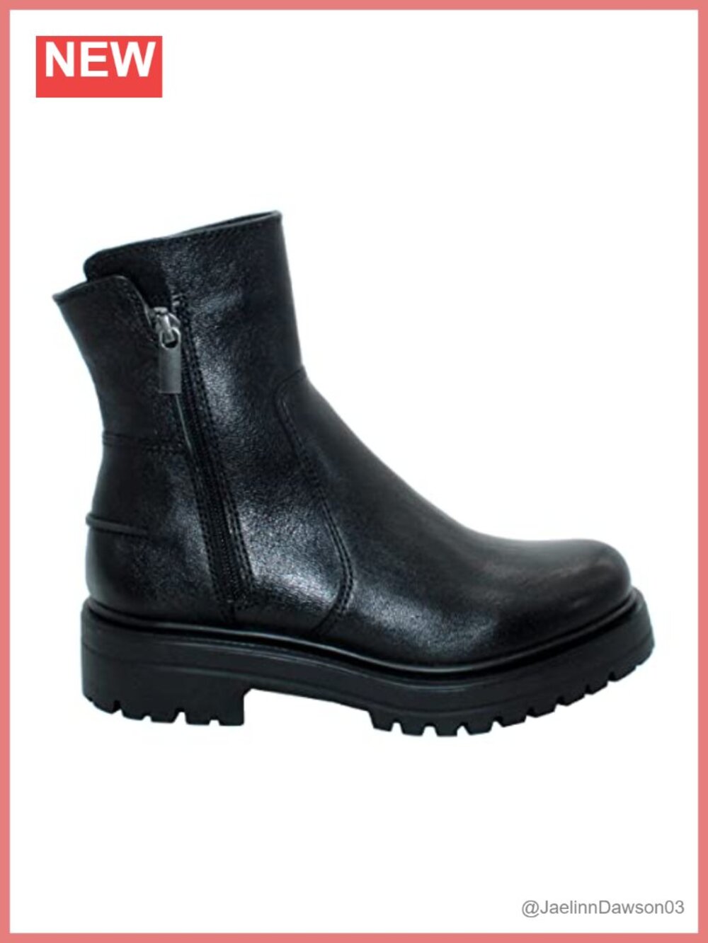 Mid-Calf Boots with Leather Upper & Side Zipper - 1.75 Inch Heel